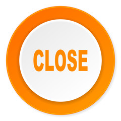 close orange circle 3d modern design flat icon on white background