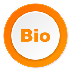 bio orange circle 3d modern design flat icon on white background