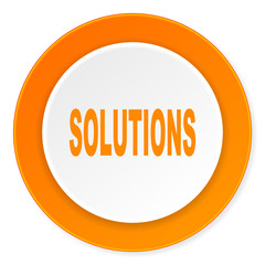solutions orange circle 3d modern design flat icon on white background
