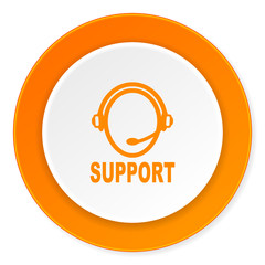 Obraz premium support orange circle 3d modern design flat icon on white background