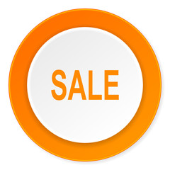 sale orange circle 3d modern design flat icon on white background