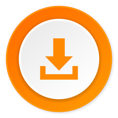 download orange circle 3d modern design flat icon on white background