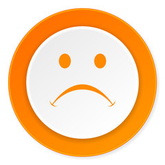 cry orange circle 3d modern design flat icon on white background
