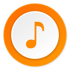 music orange circle 3d modern design flat icon on white background