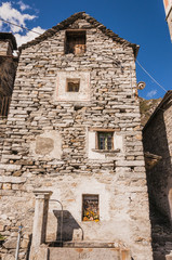 Corippo, Dorf, Dorfbrunnen, Steinhaus, Verzasca, Verzascatal, Valle Verzasca, Steinbrunnen, Tessin,...