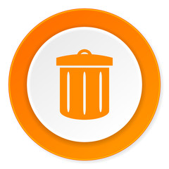 recycle orange circle 3d modern design flat icon on white background