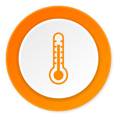 thermometer orange circle 3d modern design flat icon on white background