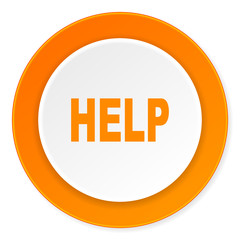 help orange circle 3d modern design flat icon on white background