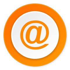 email orange circle 3d modern design flat icon on white background