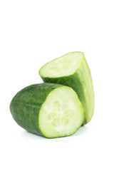Fresh cucumber isolated on white