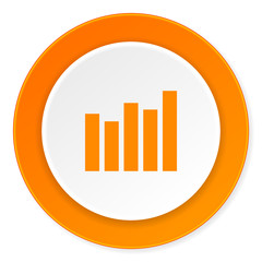 graph orange circle 3d modern design flat icon on white background