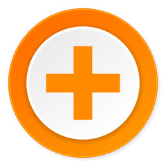 Fototapeta premium plus orange circle 3d modern design flat icon on white background