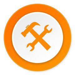 tool orange circle 3d modern design flat icon on white background