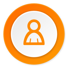 person orange circle 3d modern design flat icon on white background
