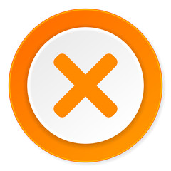 cancel orange circle 3d modern design flat icon on white background