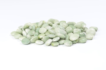 Young haricot beans Cannellini Purgatorio background isolated