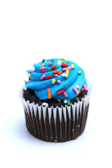 Blue Cupcakes Isolated on a White Background
