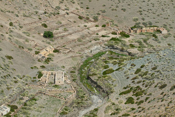 Ruins of ancient houses in Atacama desert