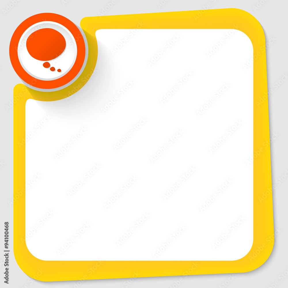 Poster red circle with test tubes and yellow frame for your text