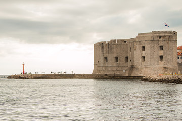 City of Dubrovnik, UNESCO site, old defense walls, fortress St John