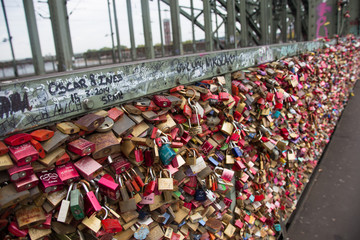 Liebesschlösser an der Hohenzollernbrücke