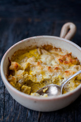 Baked cauliflower with cheese and eggs