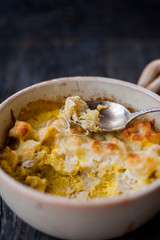 Baked cauliflower with cheese and eggs