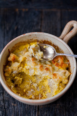Baked cauliflower with cheese and eggs