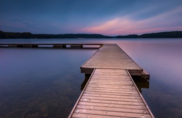 Long exposure landscape with architecture elements.