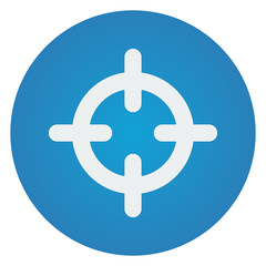 Flat white Scope icon on blue circle