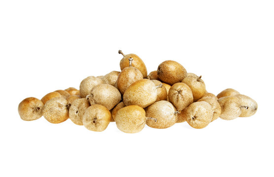 Heap of fruits of Elaeagnus angustifolia, known as Tree of Parad