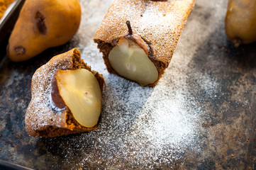 Cake with pears