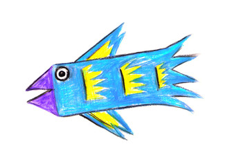 Детский рисунок ,, Голубая птица счастья,, - 94104451