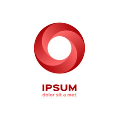 Business logo, red circle icon