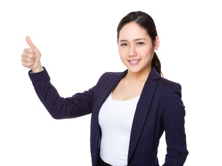 Young Businesswoman with thumb up