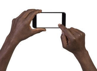 Man taking a picture using a smart phone