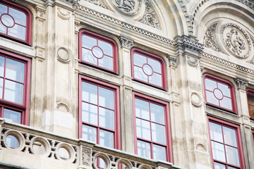 The facade of a historic building