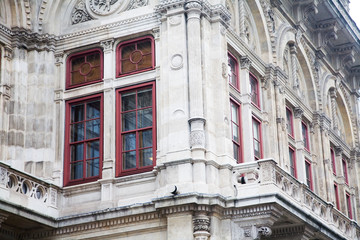 The facade of a historic building