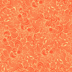 Background with abstract doodle waves. Seamless texture. 