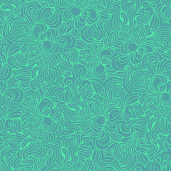Fototapeta na wymiar Background with abstract doodle waves. Seamless texture. 
