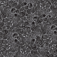 Background with abstract doodle waves. Seamless texture. 