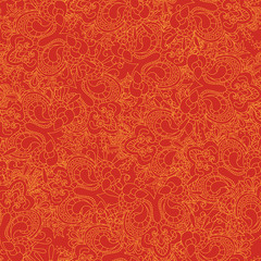 Vector floral background with hand made pattern. 