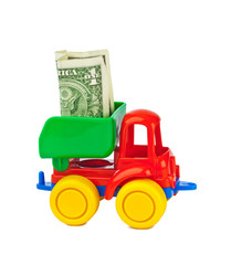 Toy truck with money