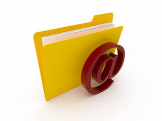 Yellow Folder With Mail Symbol