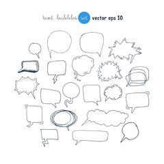 Obraz premium Text bubble vector illustration set