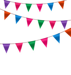 Set Colorful Buntings Flags Garlands for Holiday