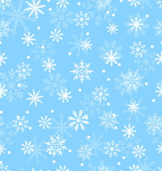 Materiał do szycia Seamless Pattern with Variation Snowflakes
