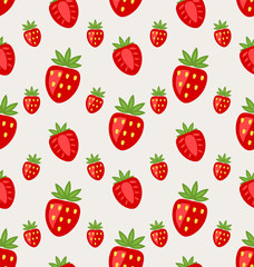Seamless Pattern of Ripe Strawberry