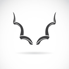 Fototapeta premium Vector image of an horns on a white background, Greater Kudu