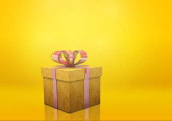 Caixa de presente fundo amarelo